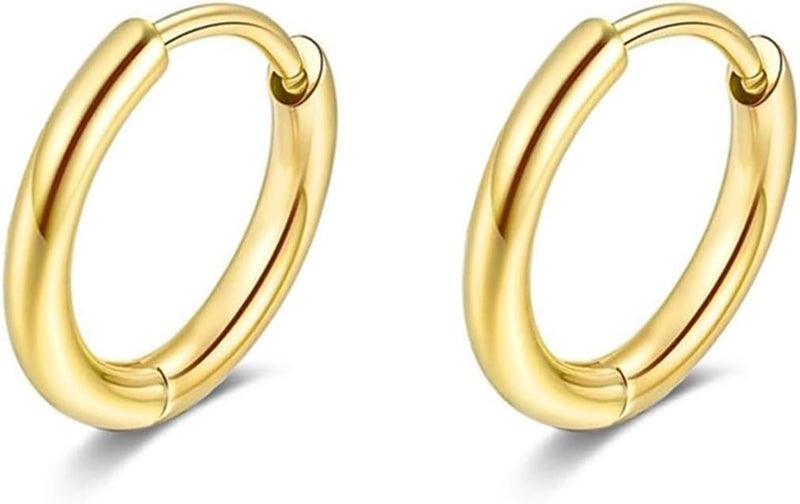 AMASIS Hypoallergenic Surgical Steel Earrings Sets for Sensitive Ears Lightweight Small Huggie Hoop Earrings 20G Stainless Steel Opal Ball Pearl CZ Flat Back Earrings for Women Men Trendy Cartilage Earrings Hoop Stud - Image 1